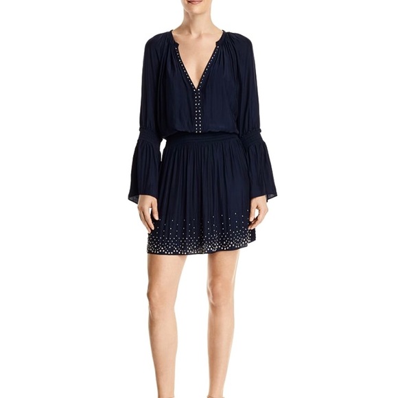 Ramy Brook Black Embellished Izzie Mini Dress - Picture 1 of 5